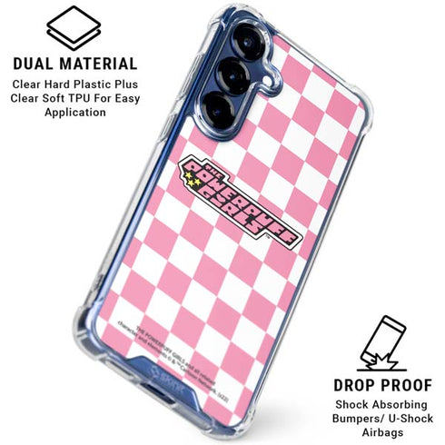 Cartoon Network Powerpuff Girls Checkered Galaxy S25 Clear Case